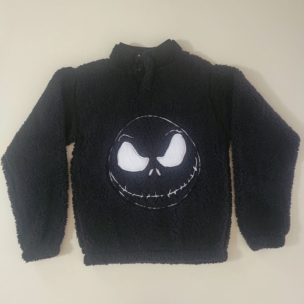 Disney Nightmare Before Christmas Women's Black Jack Skellington Fleece Pullover